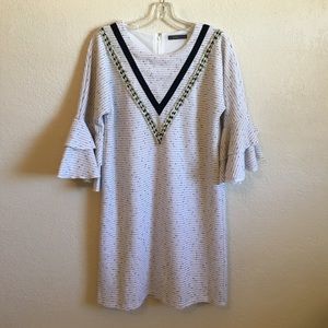 THML | Blue Speckled Bell Sleeved Dress